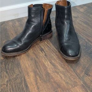Franco Sarto Black Leather Ankle Boots